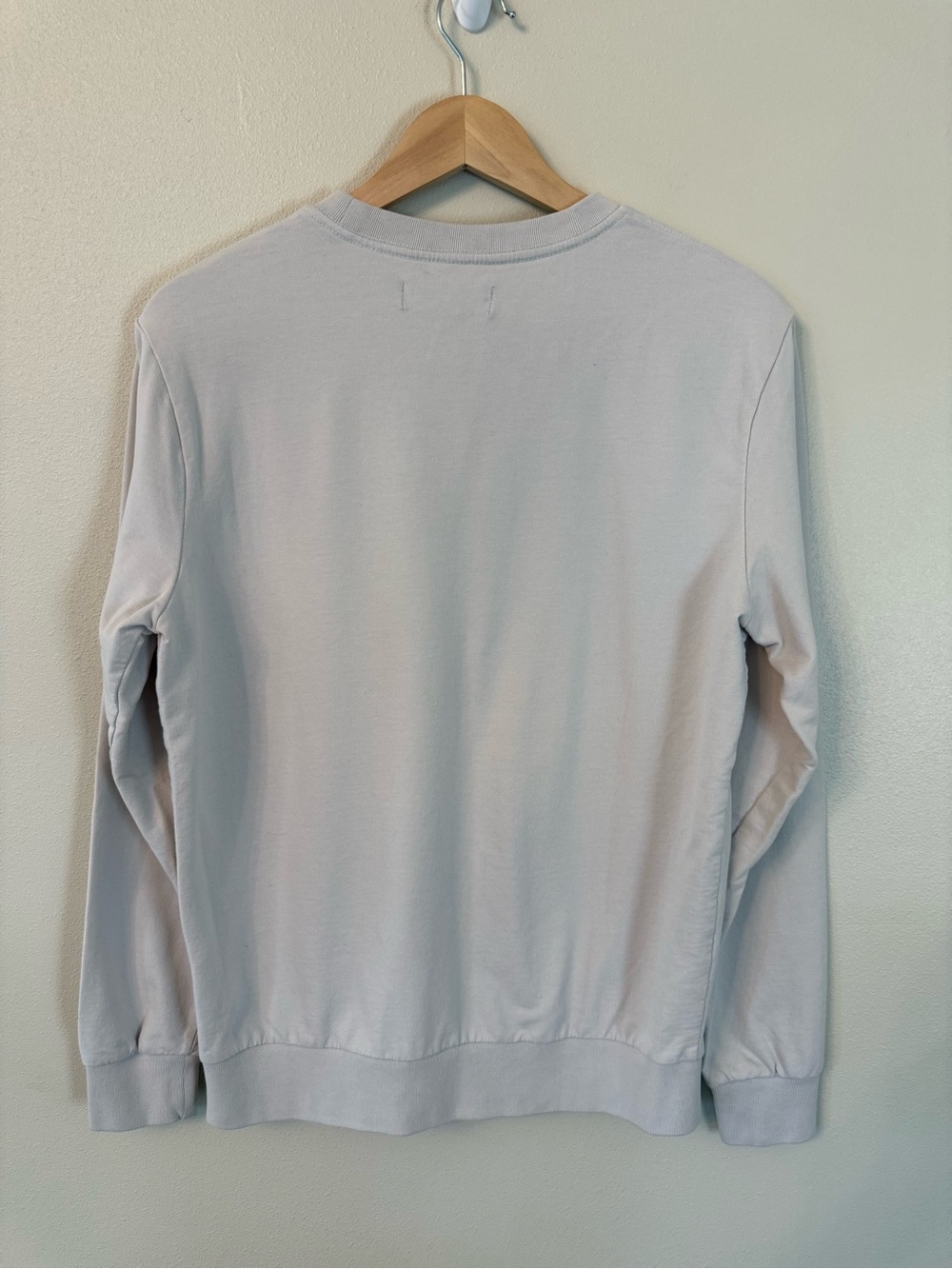 AllSaints Haste Ramskull Cotton Sweatshirt Mens Small Beige Gray Crewneck - Picture 7 of 8